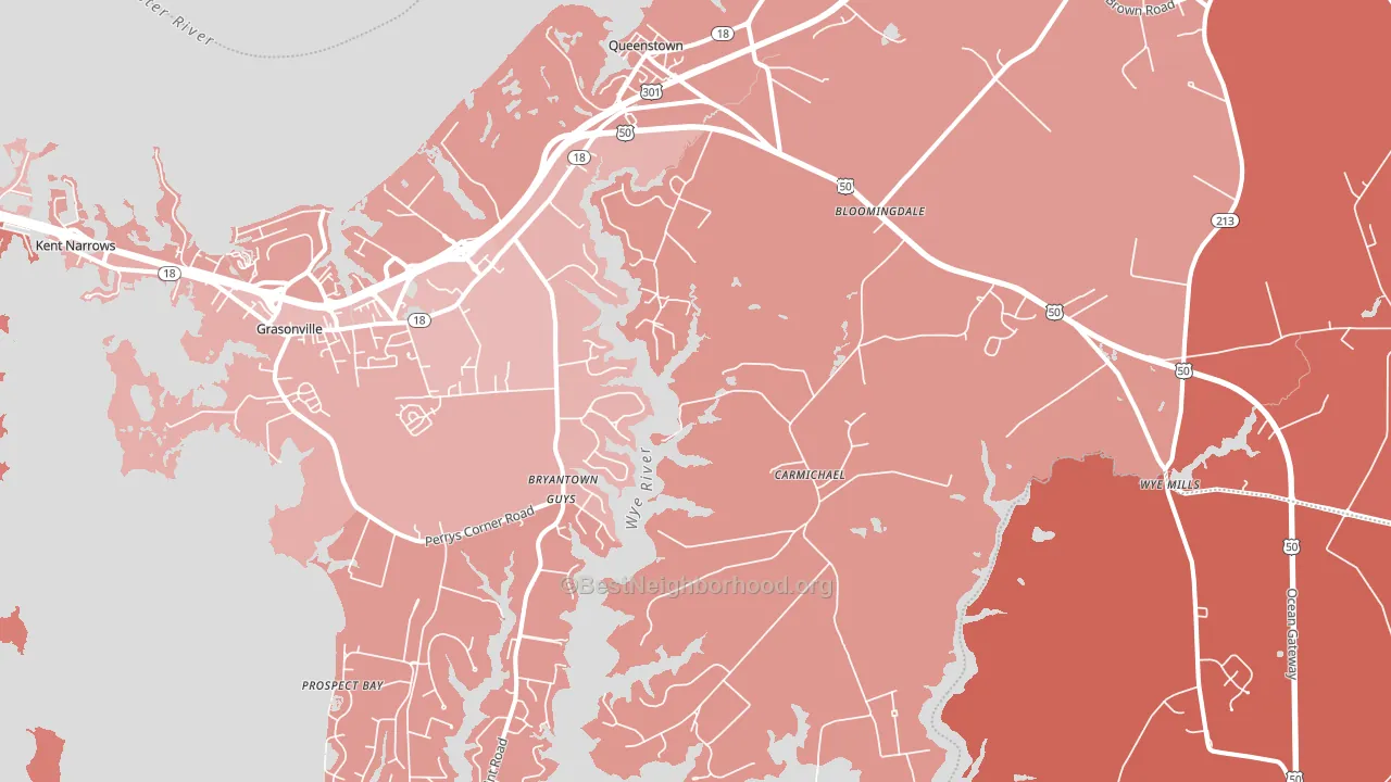 21658, MD block-group political-lean map