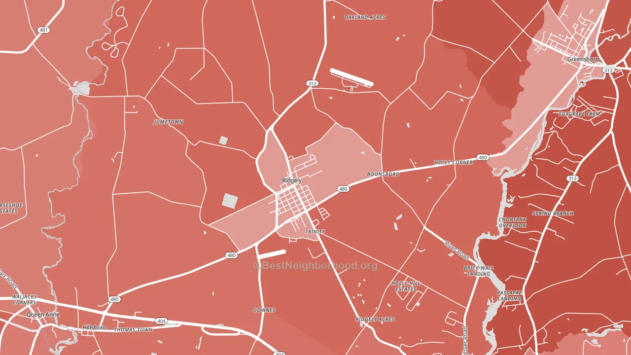 21660, MD block-group political-lean map