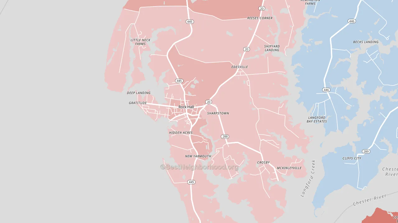 21661, MD block-group political-lean map