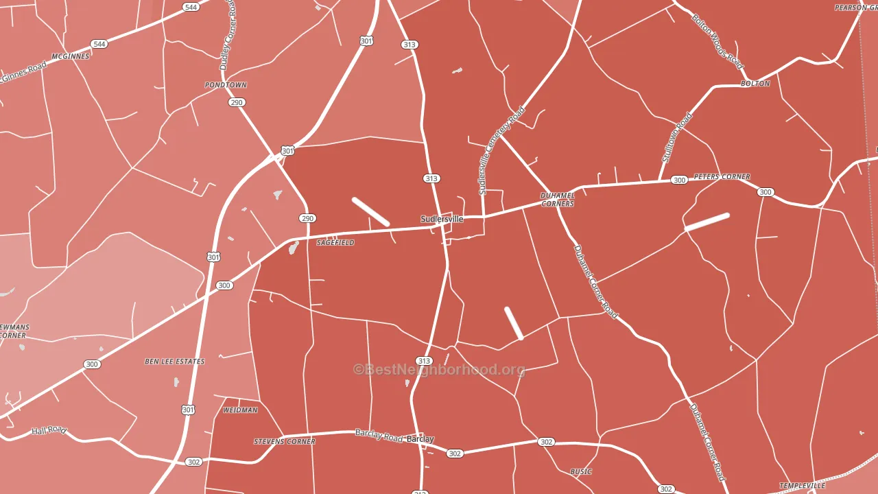 21668, MD block-group political-lean map