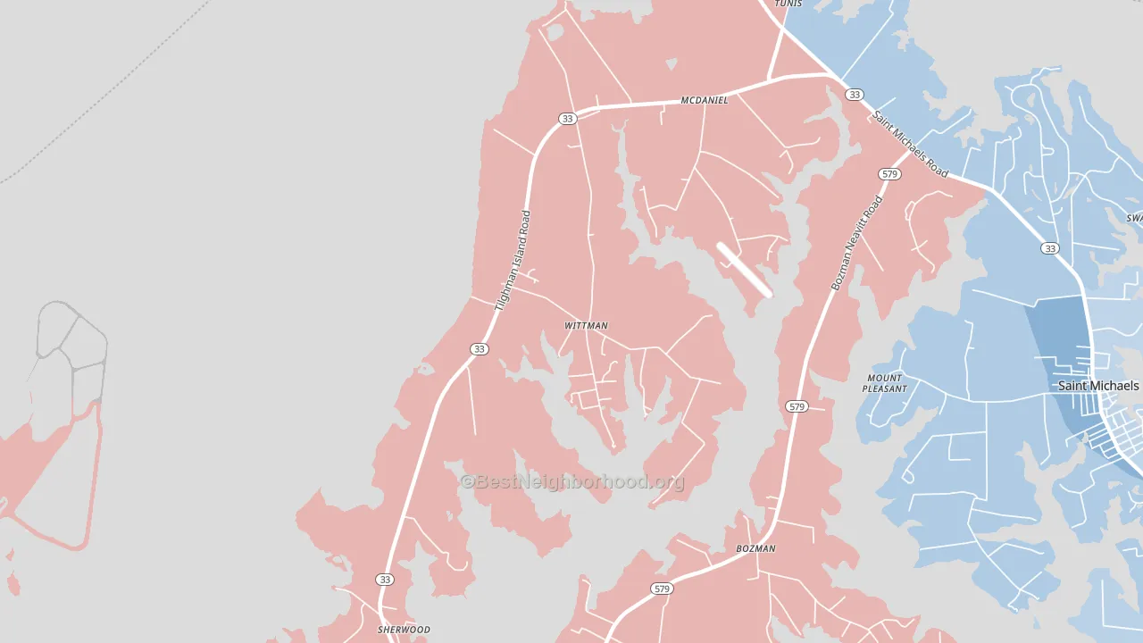 21676, MD block-group political-lean map