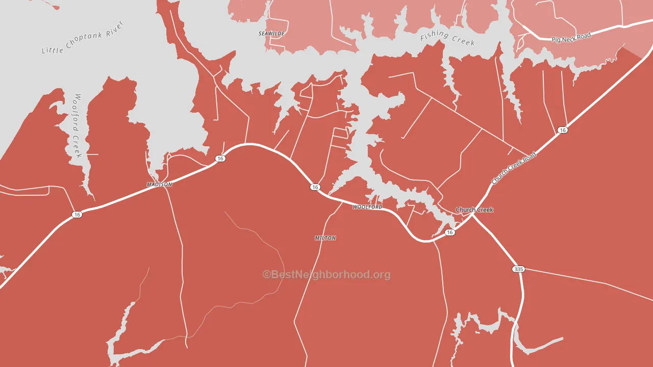 21677, MD block-group political-lean map