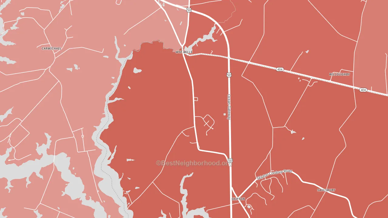 21679, MD block-group political-lean map