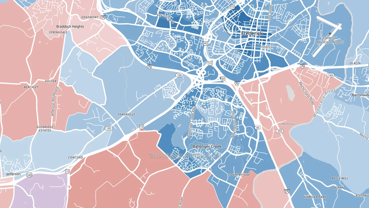 21703, MD block-group political-lean map