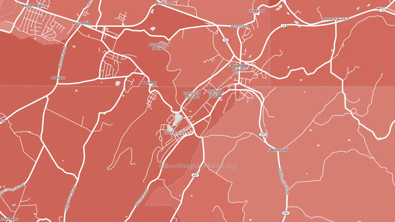 21719, MD block-group political-lean map