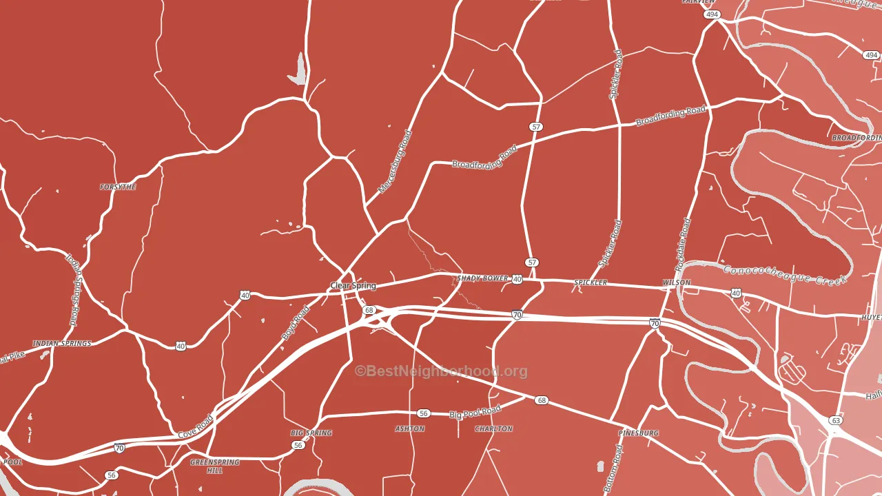 21722, MD block-group political-lean map