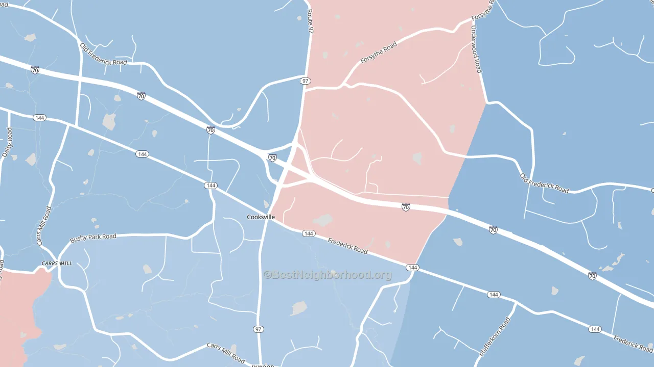 21723, MD block-group political-lean map