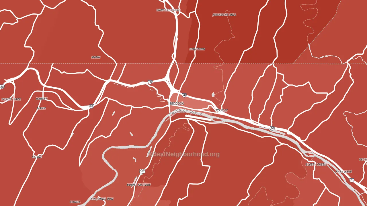 21750, MD block-group political-lean map