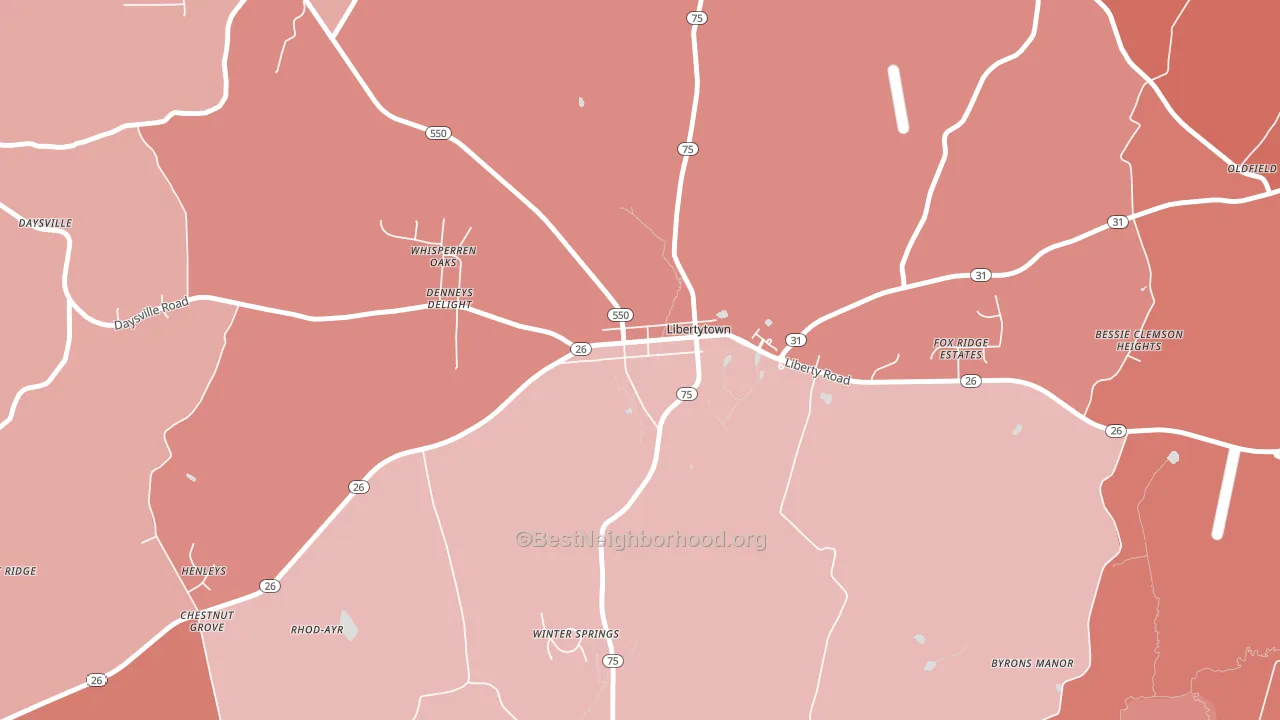21762, MD block-group political-lean map