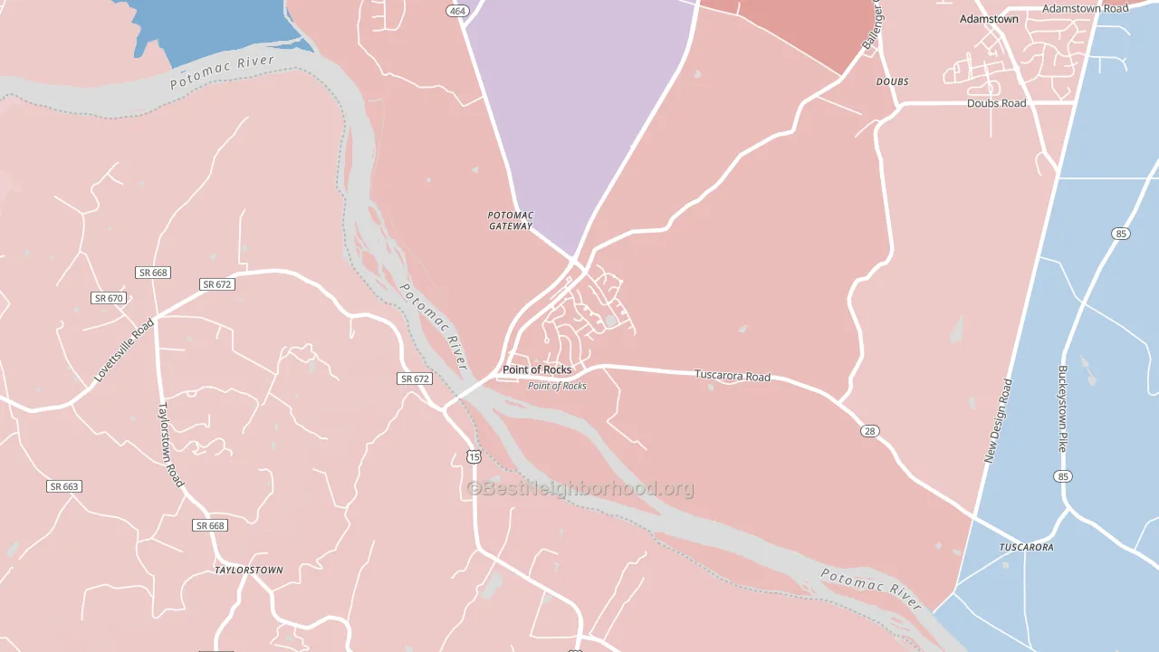 21777, MD block-group political-lean map