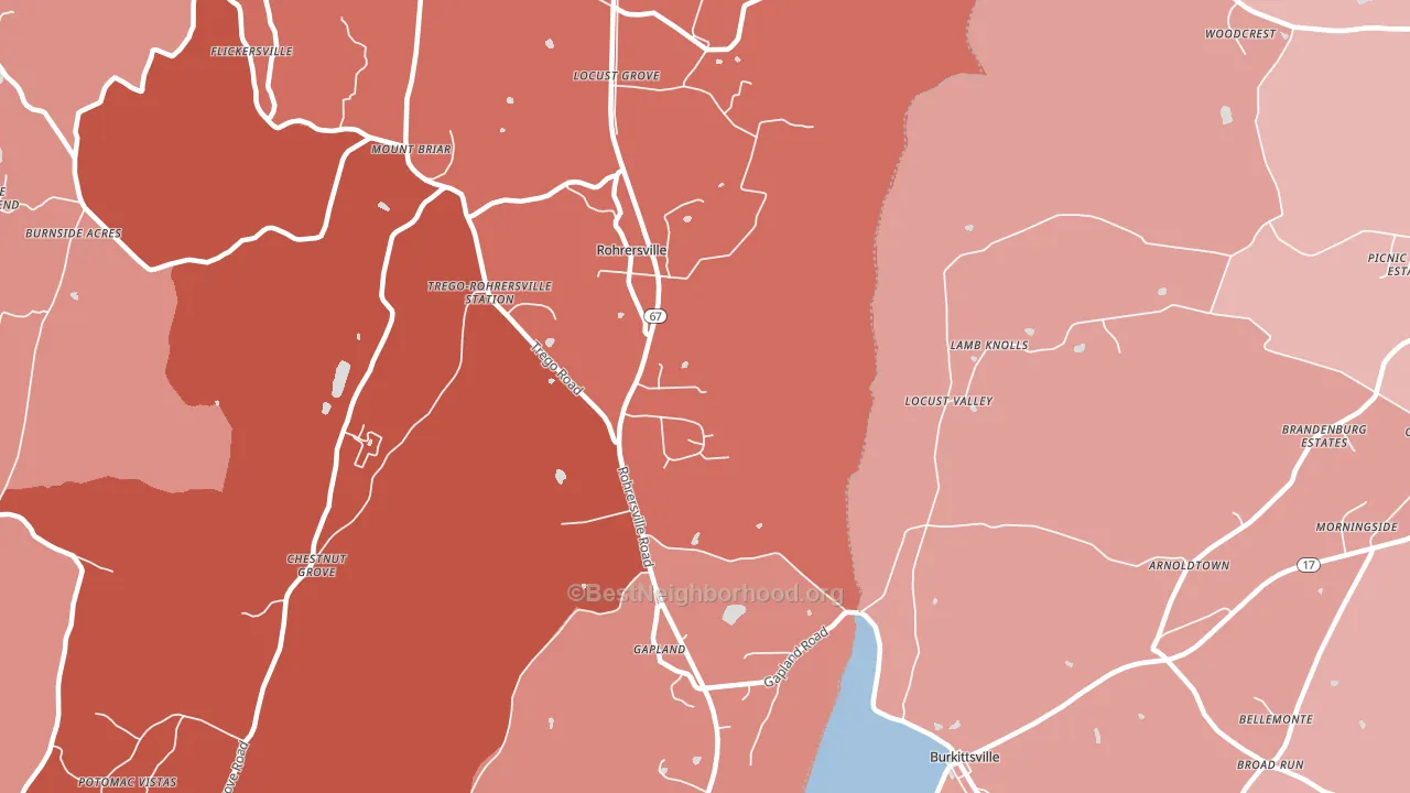 21779, MD block-group political-lean map