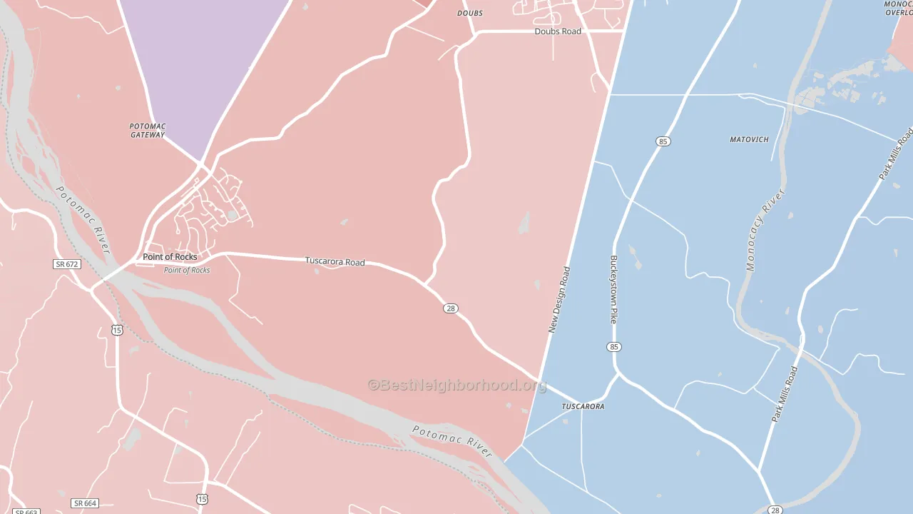 21790, MD block-group political-lean map