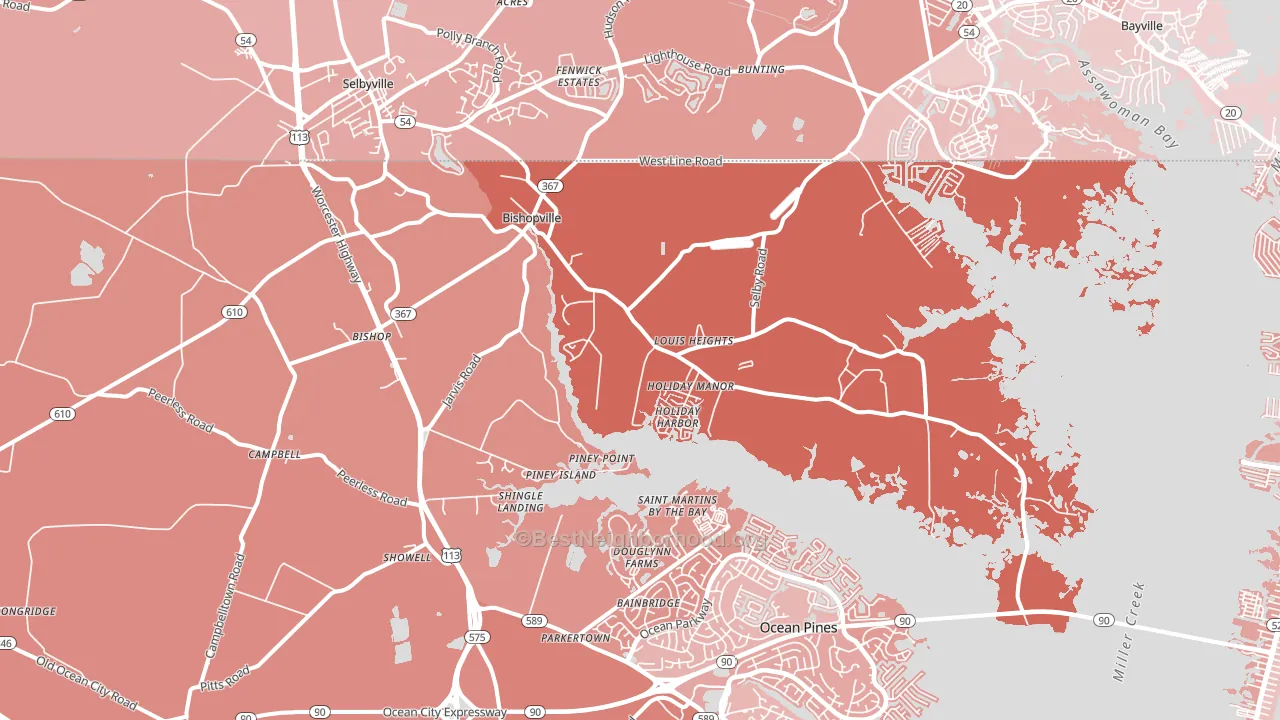 21813, MD block-group political-lean map