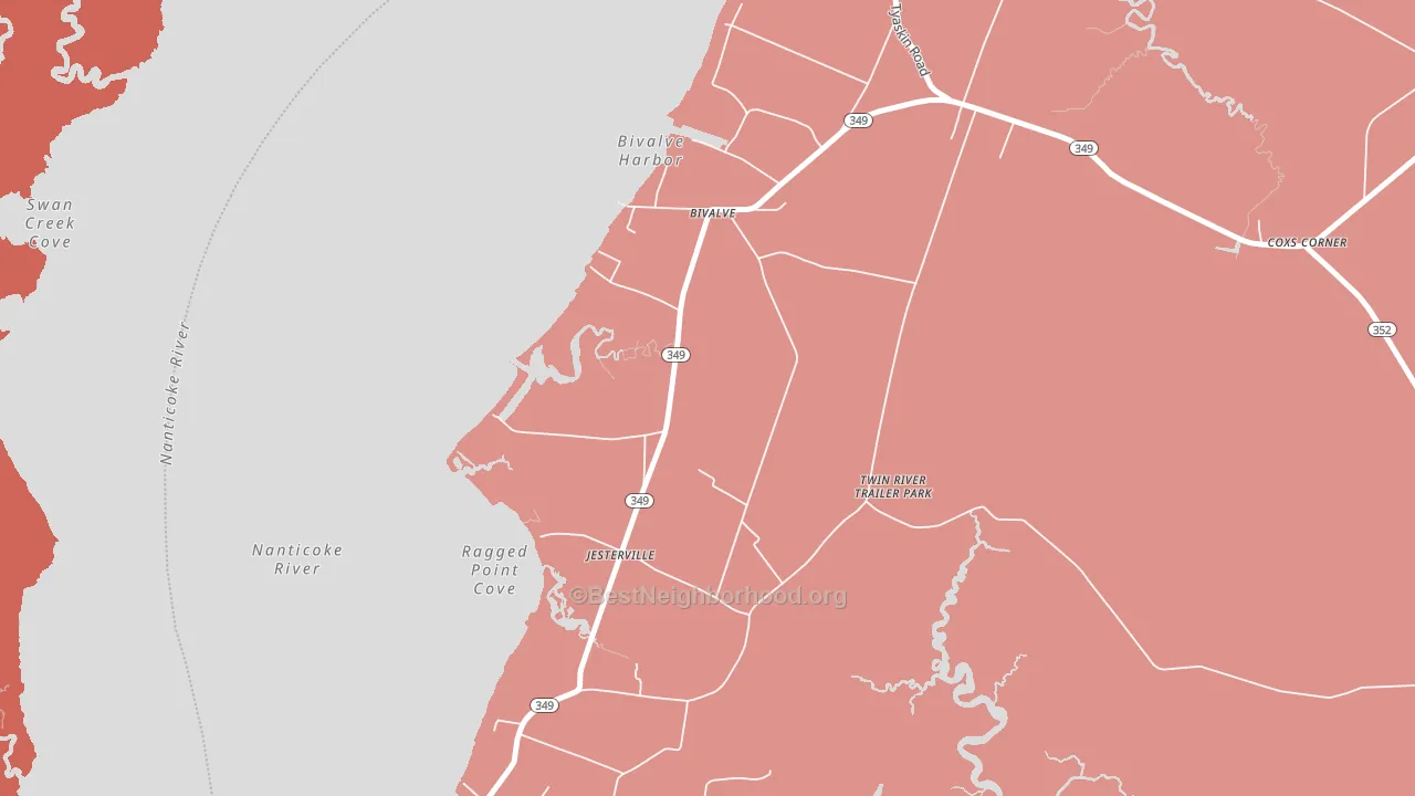 21814, MD block-group political-lean map