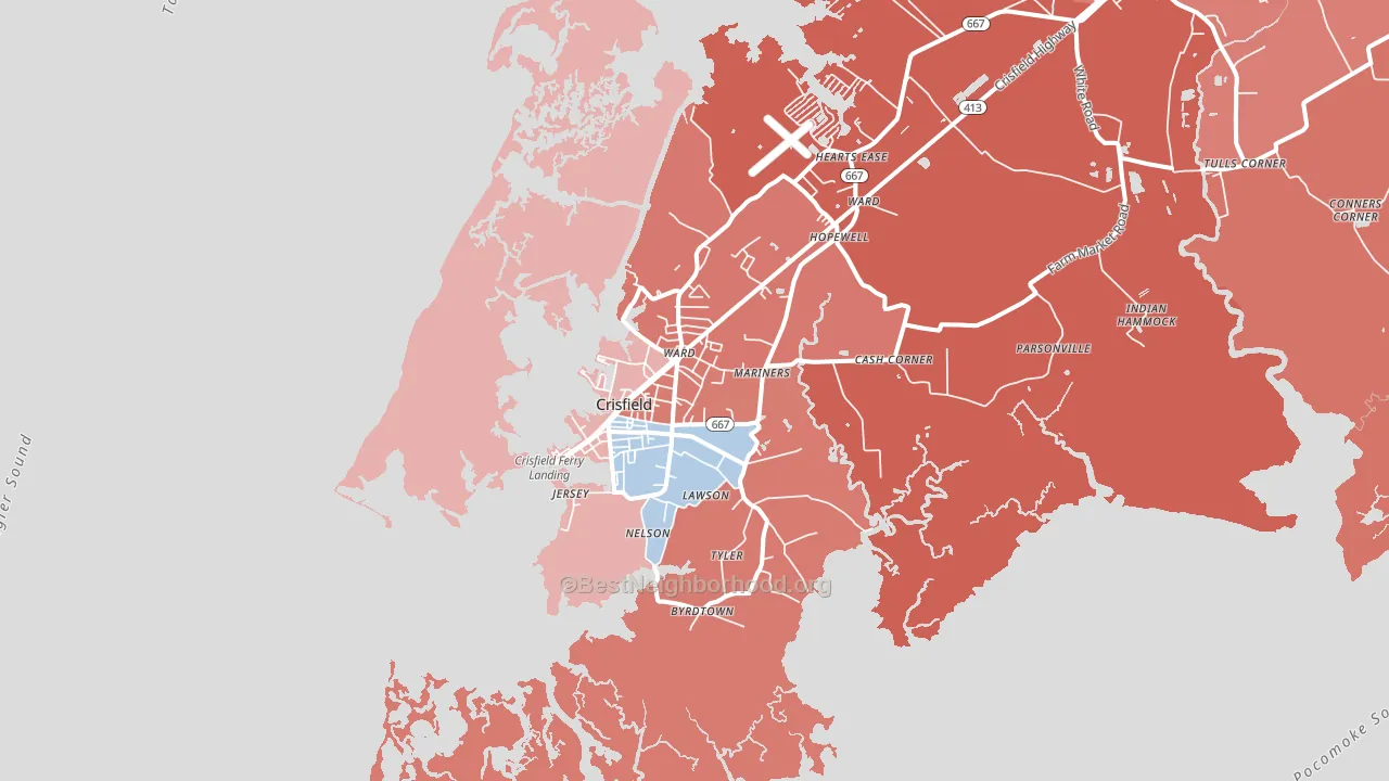 21817, MD block-group political-lean map