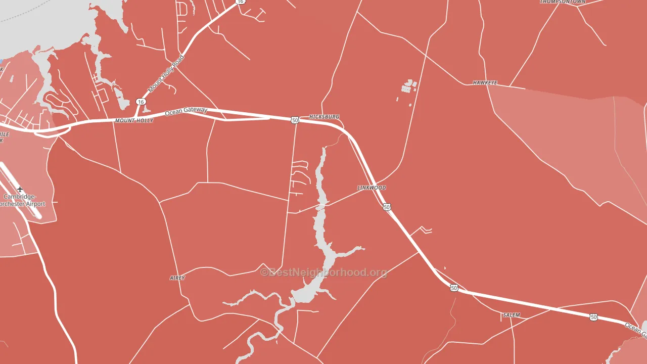 21835, MD block-group political-lean map