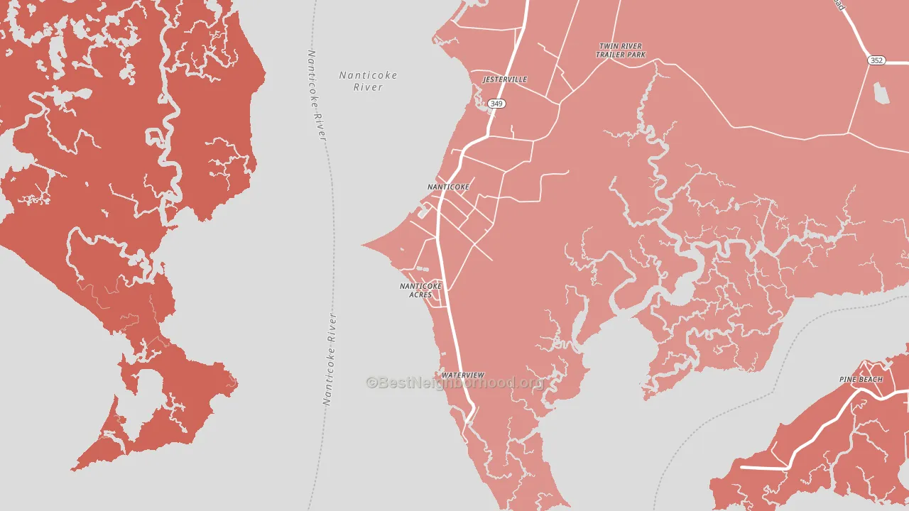 21840, MD block-group political-lean map