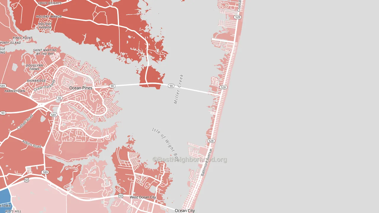 21842, MD block-group political-lean map