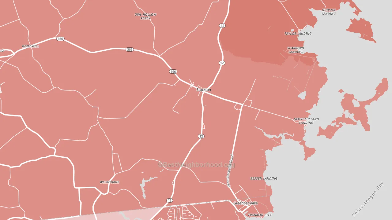 21864, MD block-group political-lean map