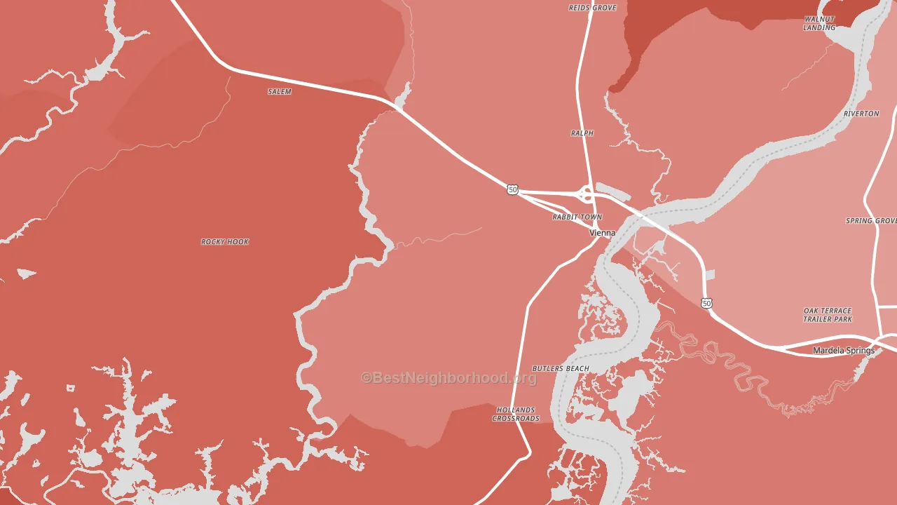 21869, MD block-group political-lean map