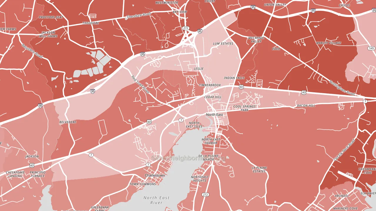 21901, MD block-group political-lean map