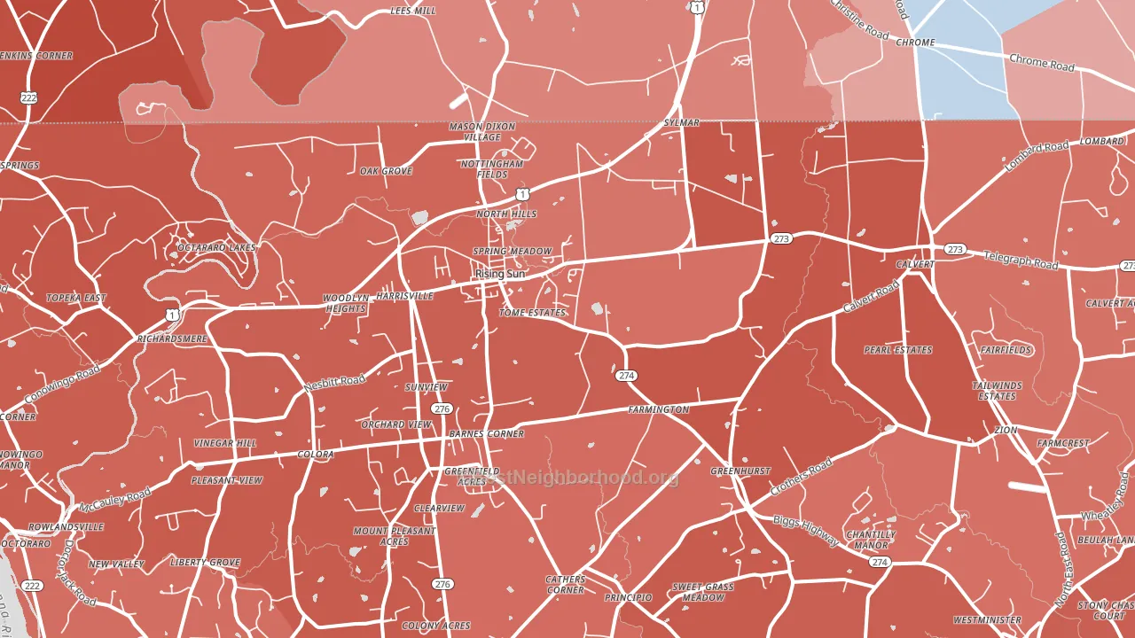 21911, MD block-group political-lean map