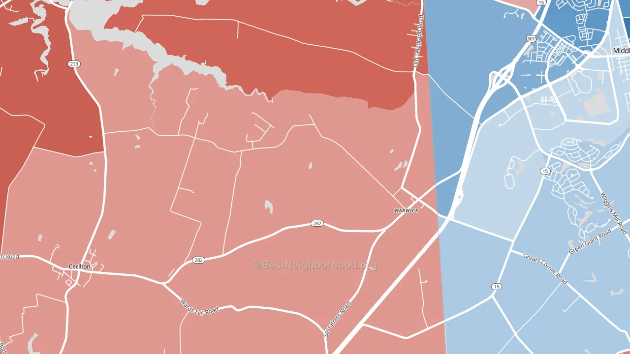21912, MD block-group political-lean map