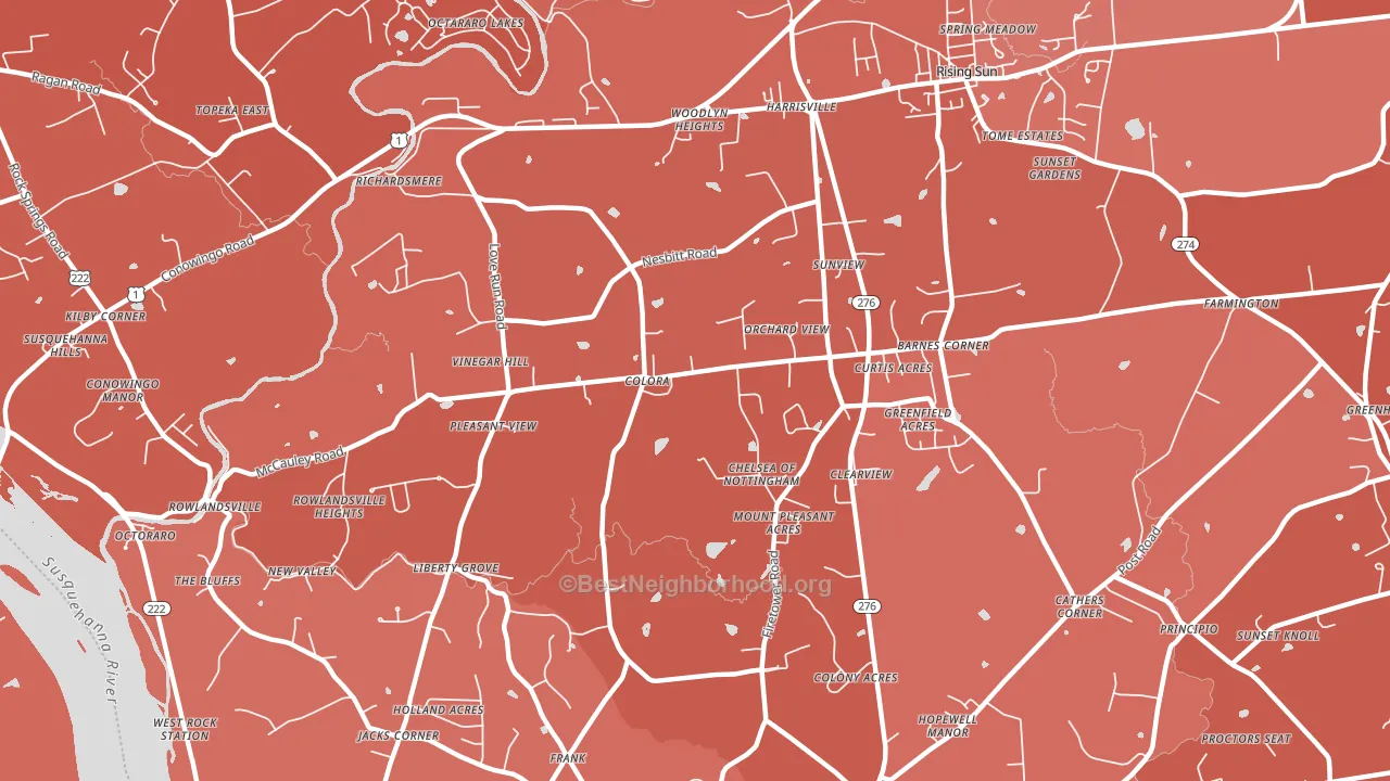 21917, MD block-group political-lean map