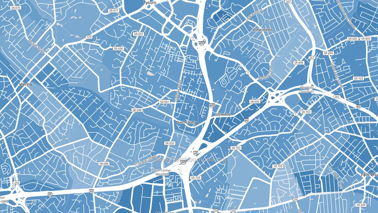 22027, VA block-group political-lean map
