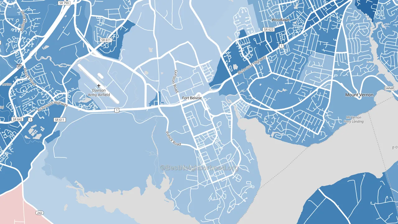 22060, VA block-group political-lean map