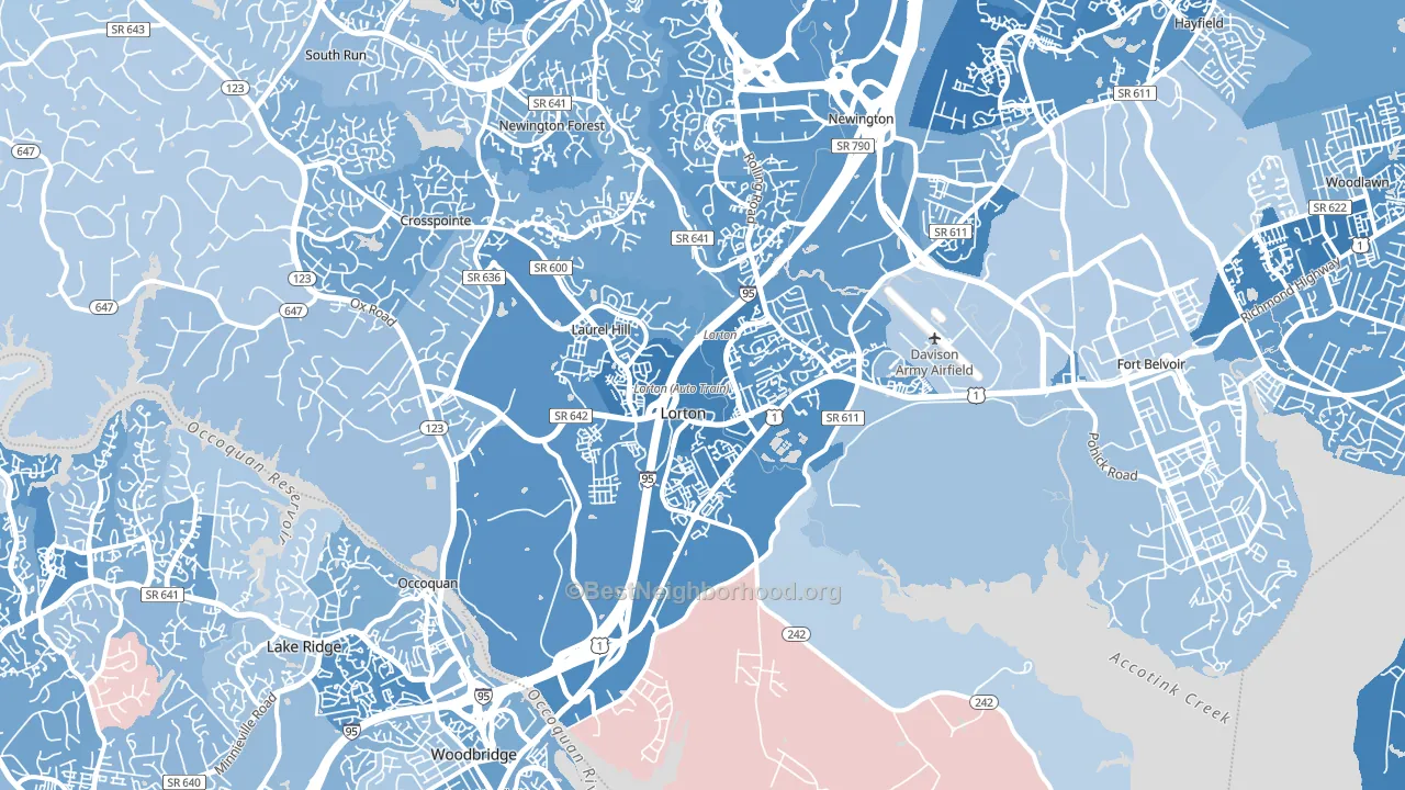 22079, VA block-group political-lean map