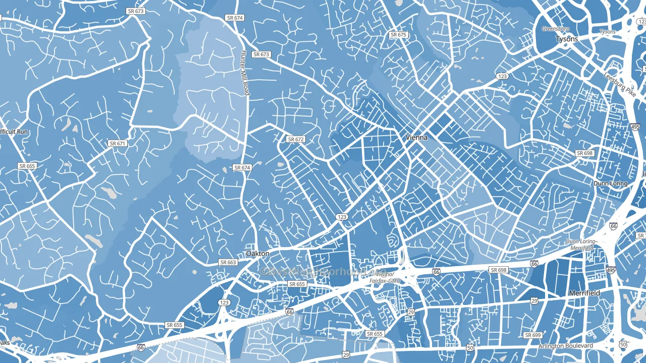 22181, VA block-group political-lean map