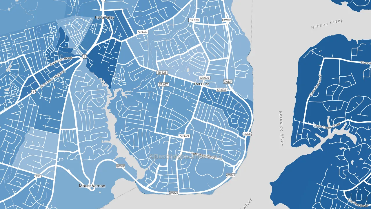 22308, VA block-group political-lean map