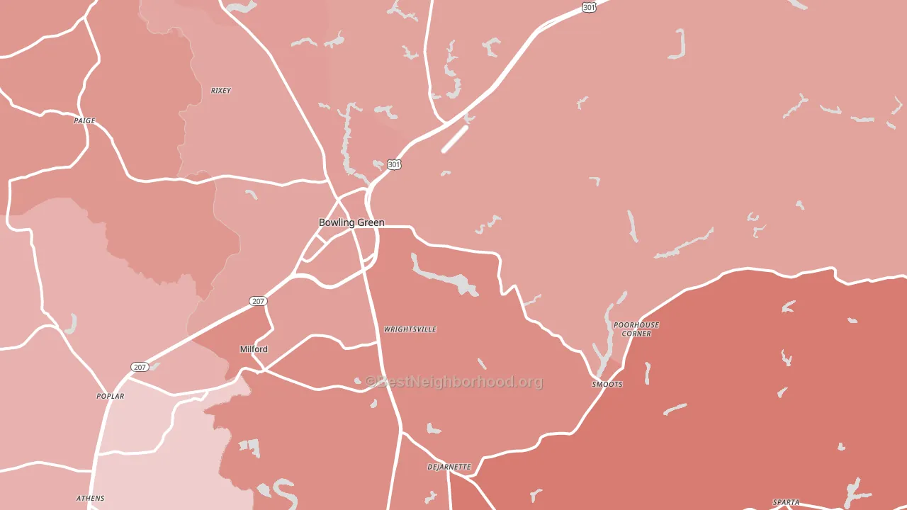 22427, VA block-group political-lean map