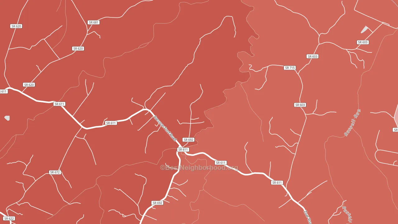 22433, VA block-group political-lean map