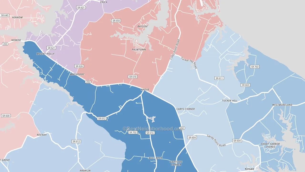 22469, VA block-group political-lean map