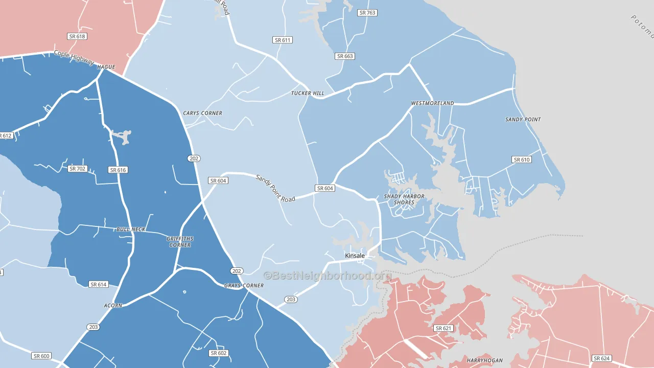 22488, VA block-group political-lean map