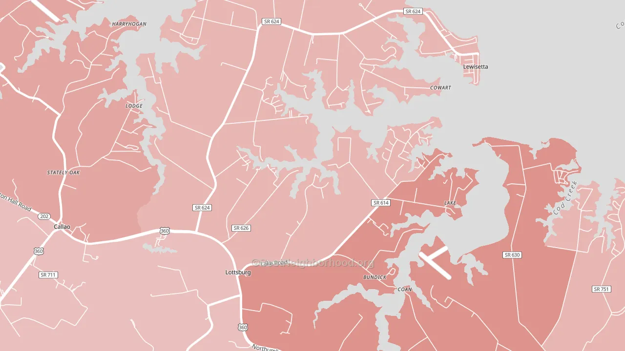 22511, VA block-group political-lean map