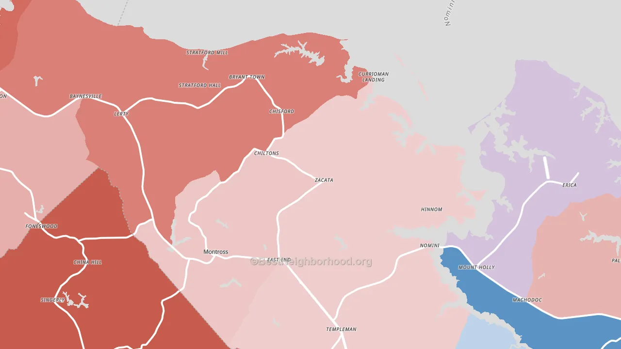 22520, VA block-group political-lean map