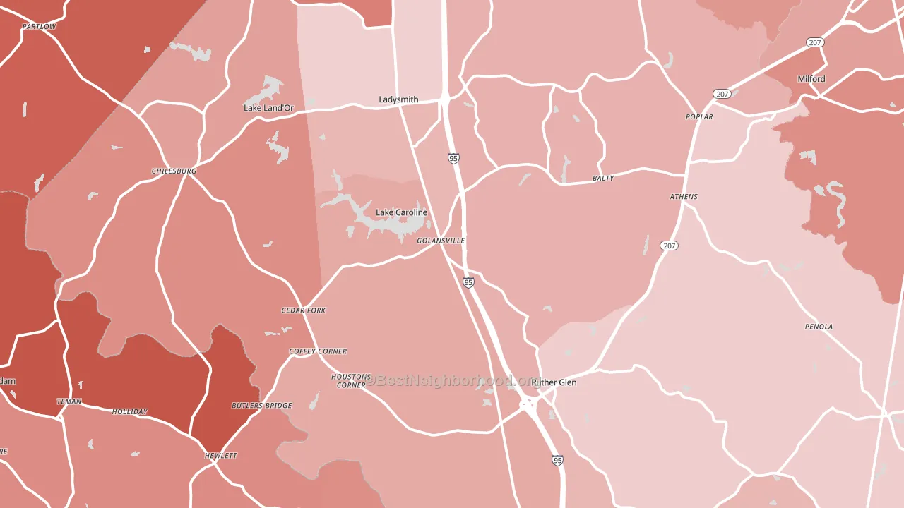 22546, VA block-group political-lean map