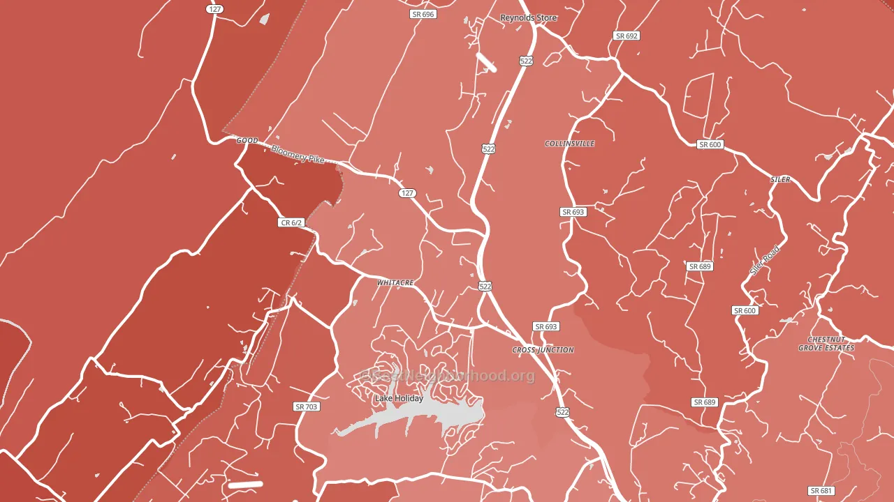 22625, VA block-group political-lean map