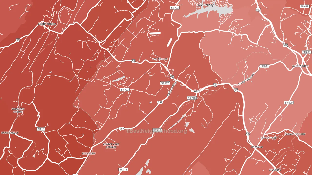 22637, VA block-group political-lean map