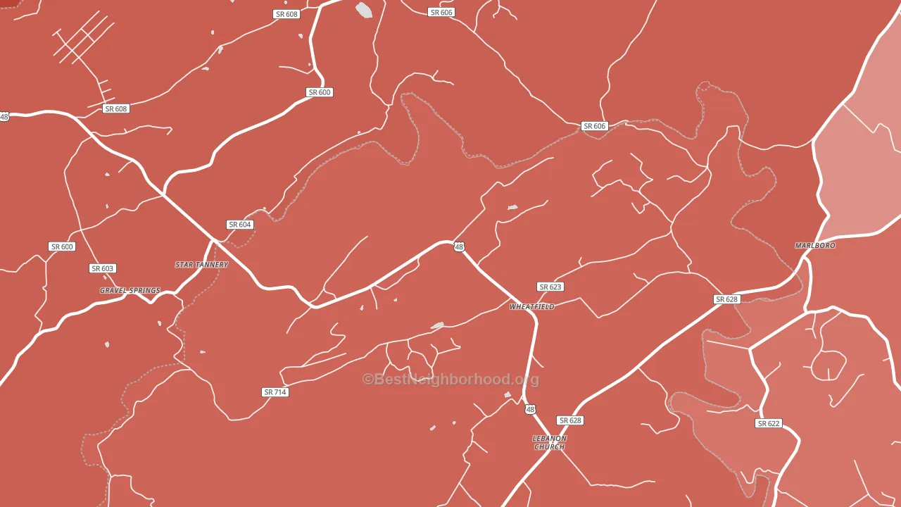 22641, VA block-group political-lean map