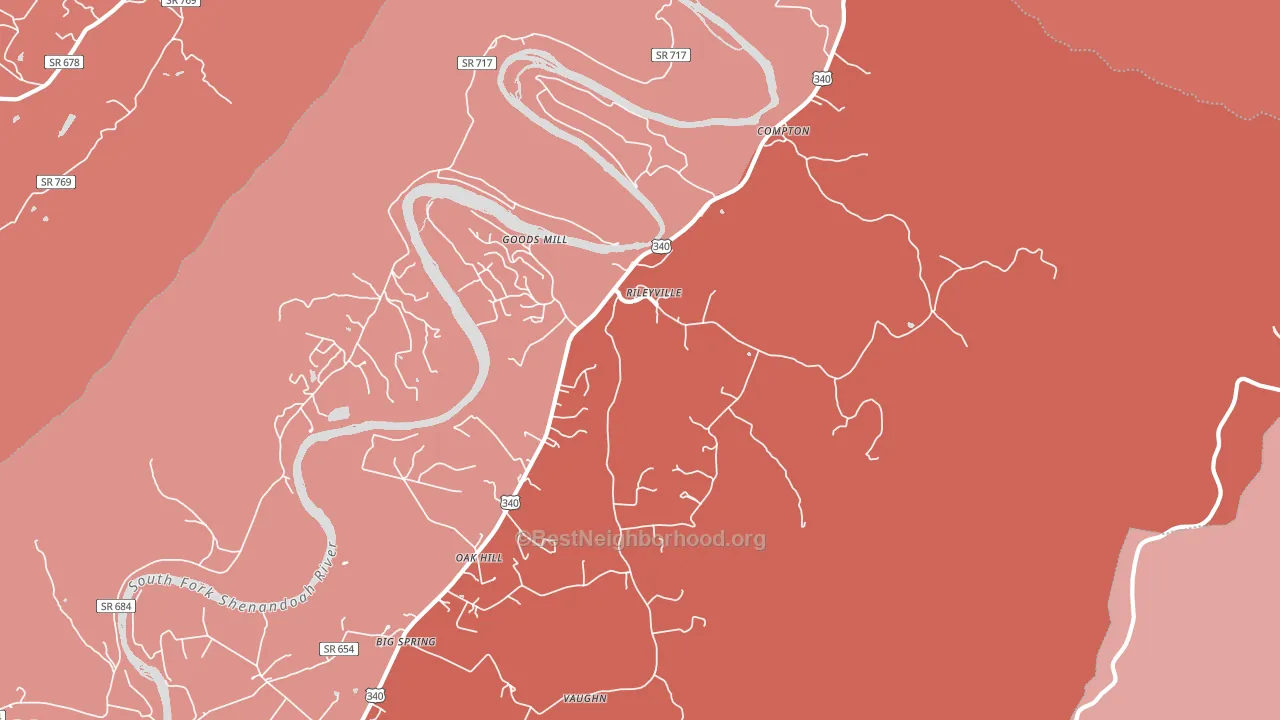 22650, VA block-group political-lean map