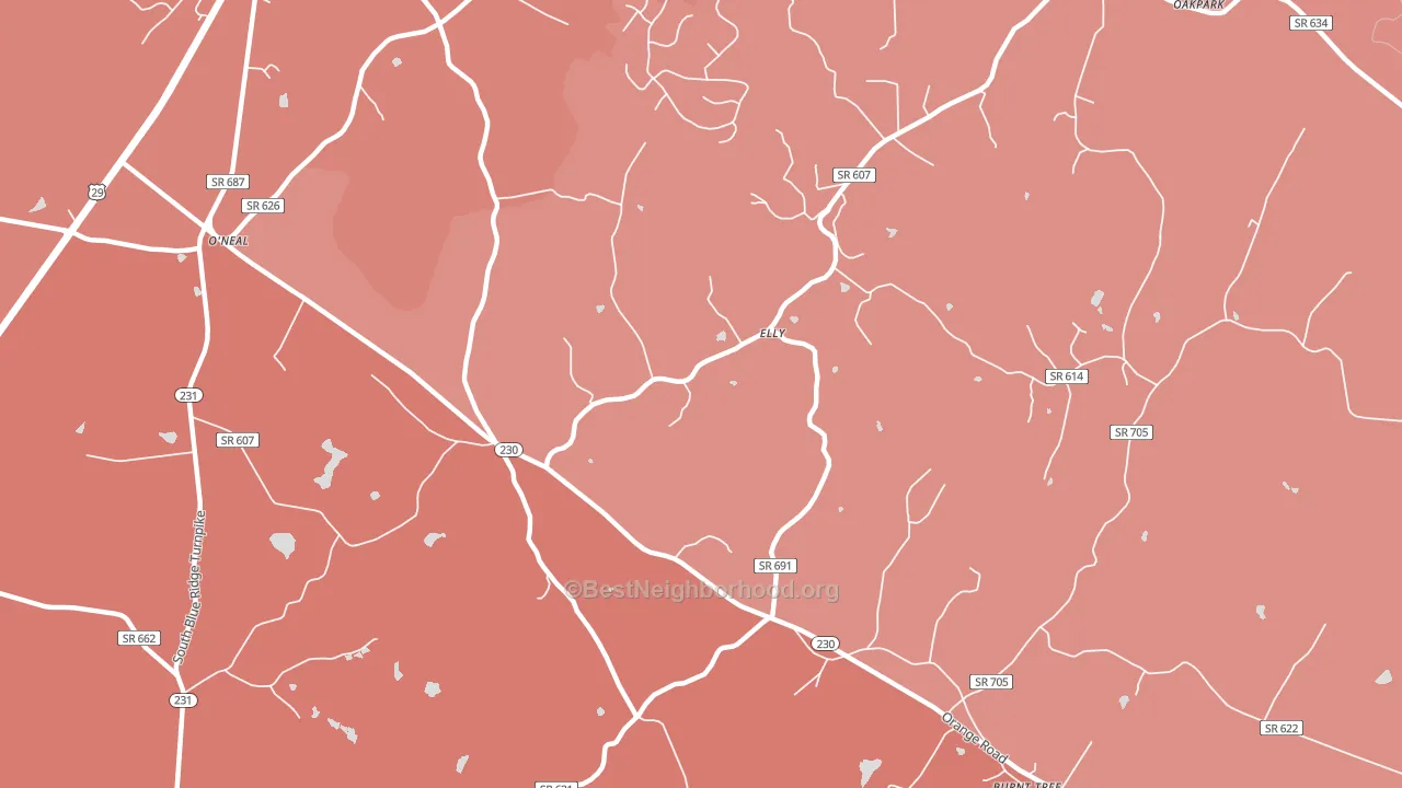 22709, VA block-group political-lean map