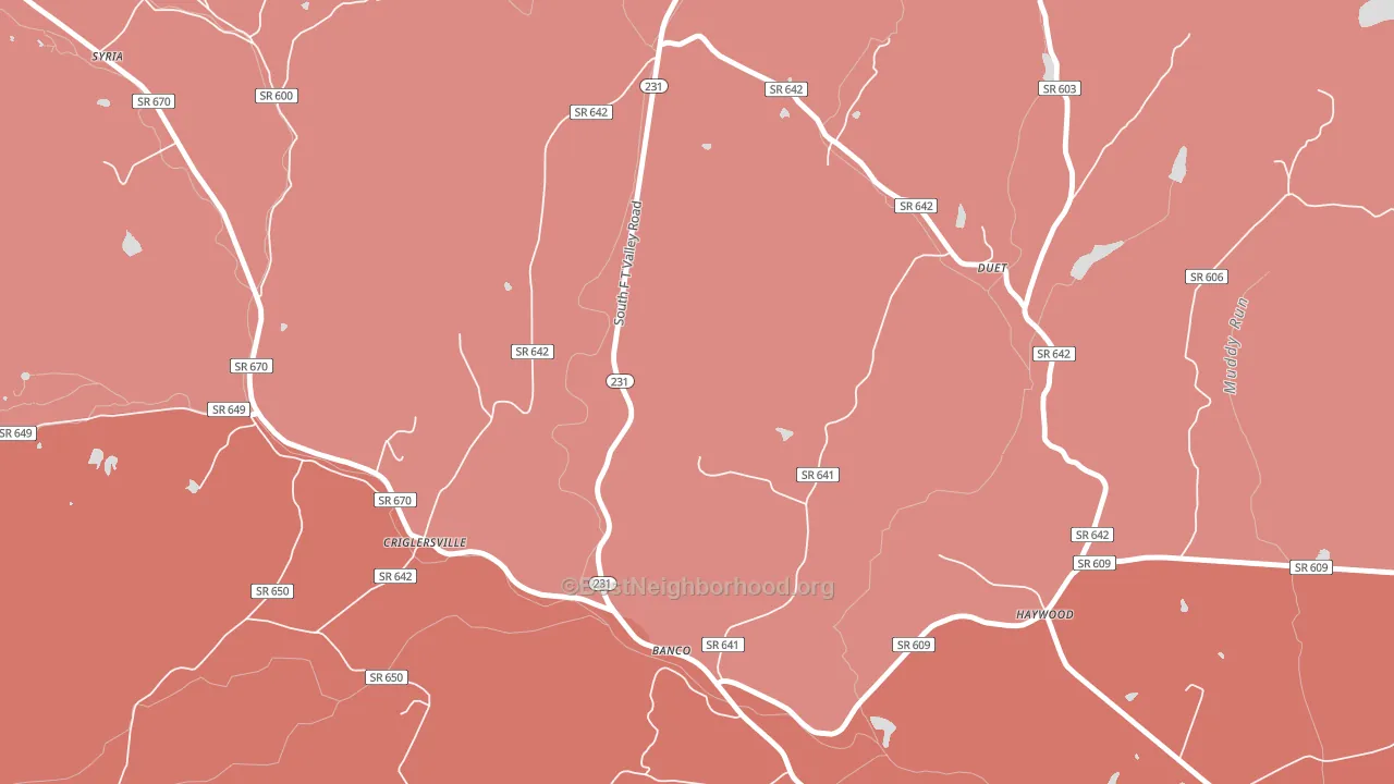 22711, VA block-group political-lean map