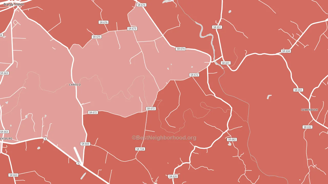 22718, VA block-group political-lean map