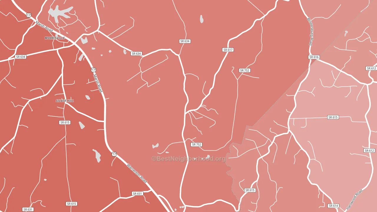 22720, VA block-group political-lean map