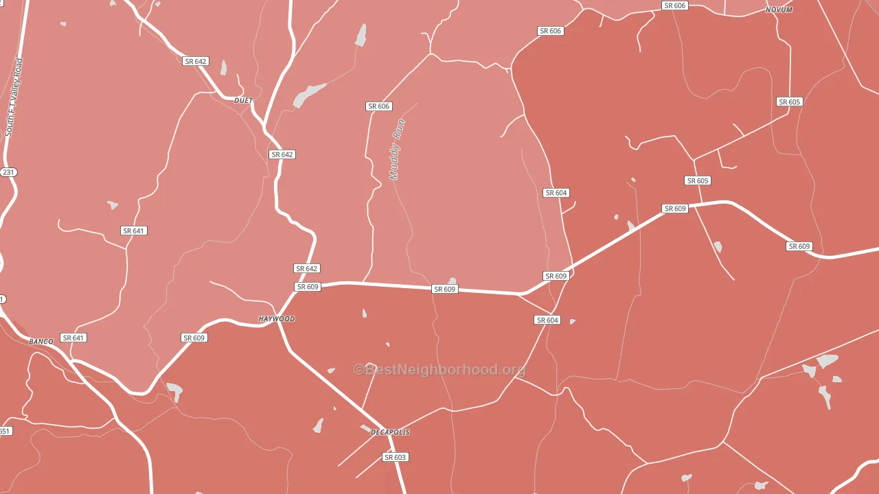 22722, VA block-group political-lean map
