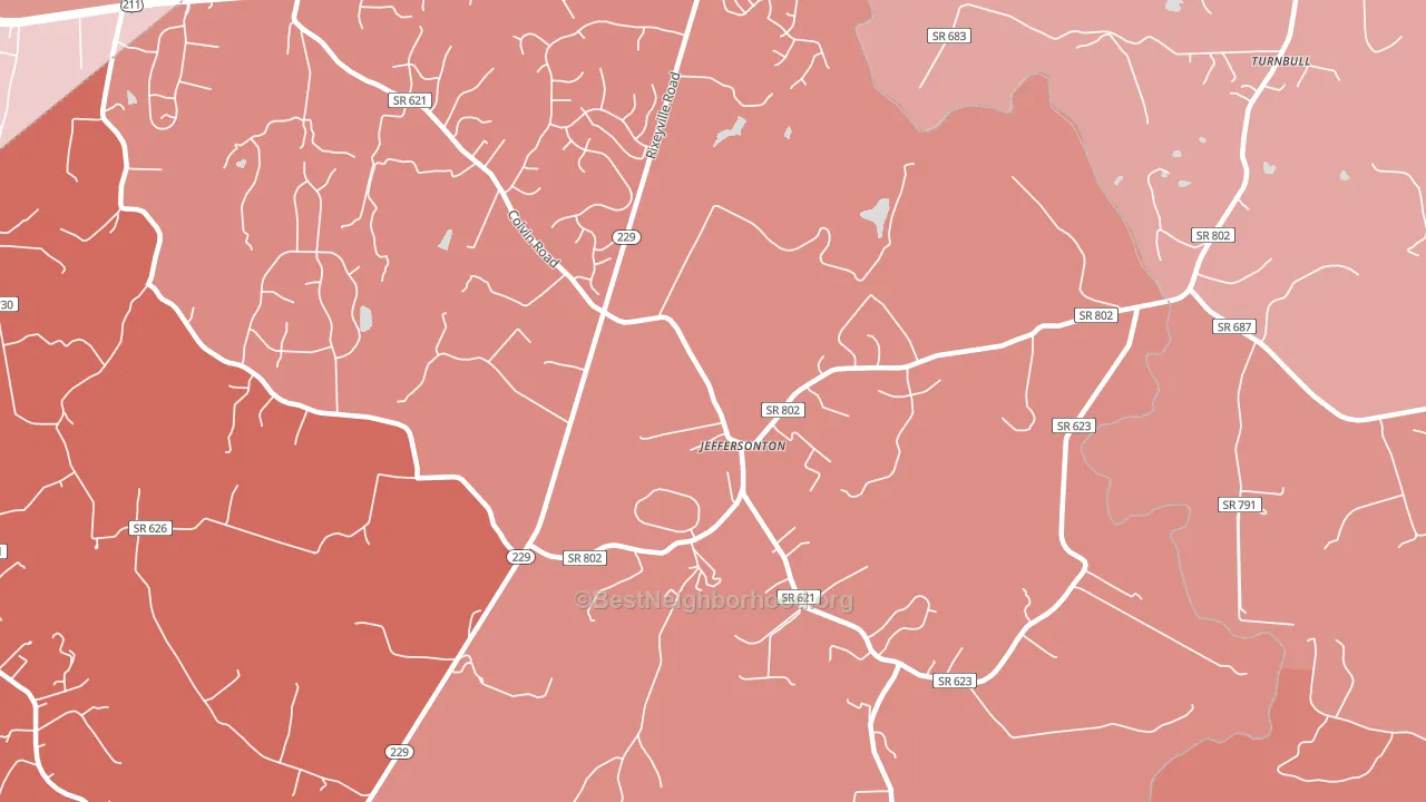 22724, VA block-group political-lean map